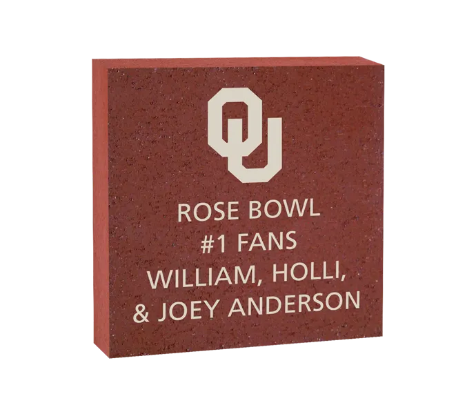 [ROSE 8X8 LOGO BRICK] 8x8 University of Oklahoma Logo Brick (Paver)